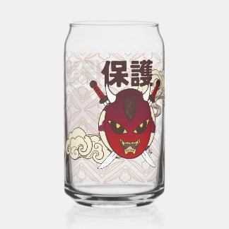 verre a cannette masque hannya ガラス缶