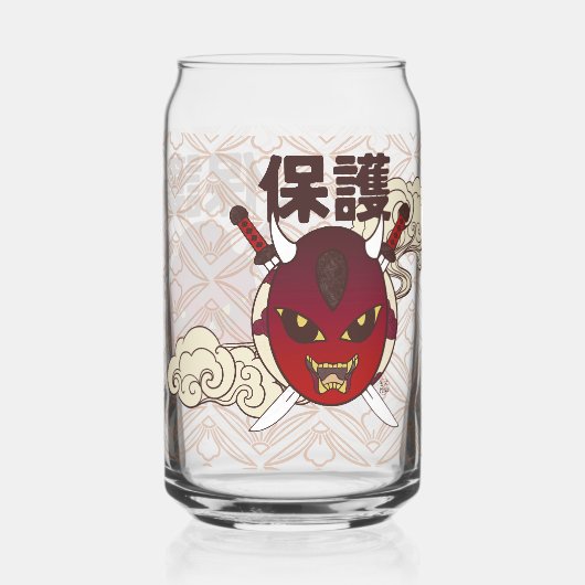 verre a cannette masque hannya ガラス缶 (正面)