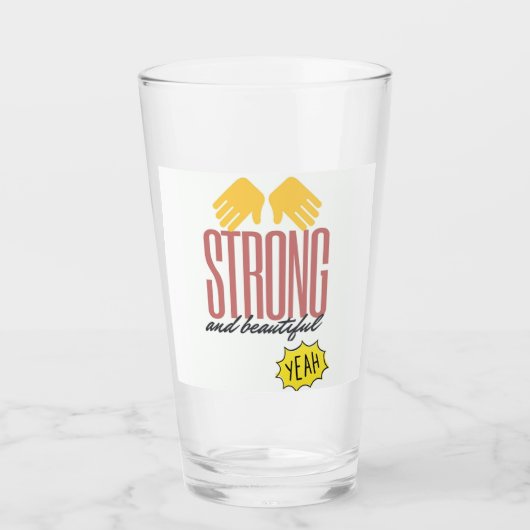 Verre à Cocktail Motivante – Design "Strong and Be タンブラーグラス (正面)
