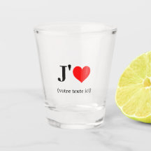 Verre a liqueur J'aime (vetre texte ici)
