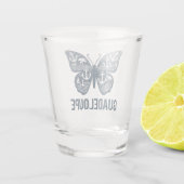 Verre à shot Guadeloupe – Motif papillon et ancres ショットグラス (裏面)