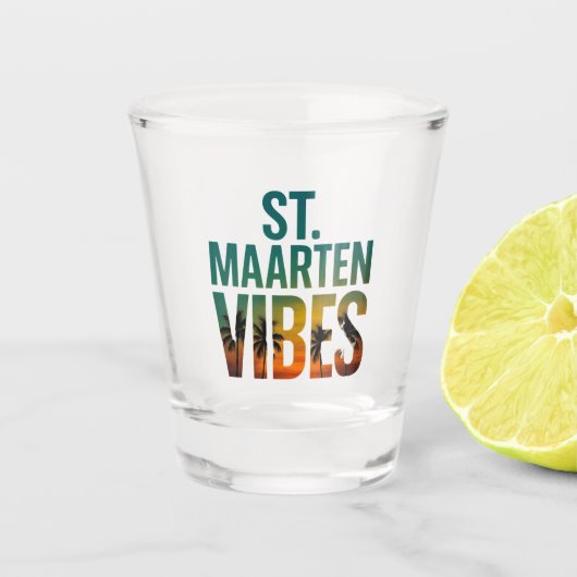 Verre à shot St. Maarten vibes île Caraïbes ショットグラス (正面)