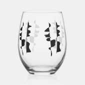 Verre à Vin Design Abstrait Dual Face ステムなしワイングラス (正面)