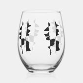 Verre à Vin Design Abstrait Dual Face ステムなしワイングラス (裏面)