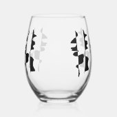 Verre à Vin Design Abstrait Dual Face ステムなしワイングラス (左)