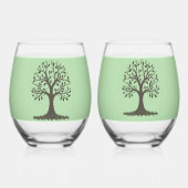 🌳 Verre à Vin Sans Pied Arbre de Vie🍹 ステムなしワイングラス (裏面)