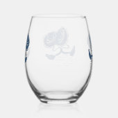 Verre à Vin Sans Pied Cygnes Bleus Gobelet Élégant ステムなしワイングラス (右)