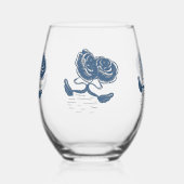 Verre à Vin Sans Pied Cygnes Bleus Gobelet Élégant ステムなしワイングラス (左)