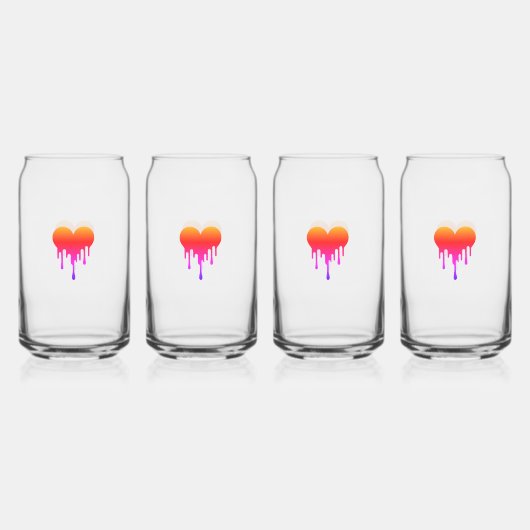 Verre Canette Drinkware Set - Small hearts, big bu ガラス缶 (正面)