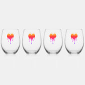 Verre Canette Drinkware Set - Small hearts, big bu ステムなしワイングラス (正面)