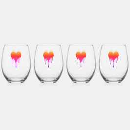 Verre Canette Drinkware Set - Small hearts, big bu ステムなしワイングラス