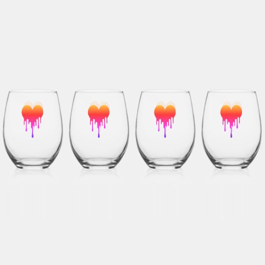Verre Canette Drinkware Set - Small hearts, big bu ステムなしワイングラス (裏面)