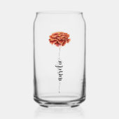 Verre personnalisé Fleur Naissance Œillet Prénom ガラス缶 (正面)