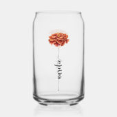 Verre personnalisé Fleur Naissance Œillet Prénom ガラス缶 (裏面)