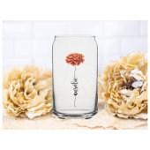 Verre personnalisé Fleur Naissance Œillet Prénom ガラス缶