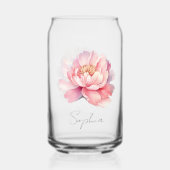 Verre personnalisé Pivoine Aquarelle Rose ガラス缶 (裏面)
