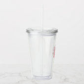 Verre personnalisé Pivoine aquarelle rose prénom アクリルタンブラー (右)