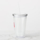 Verre personnalisé Pivoine aquarelle rose prénom アクリルタンブラー (左)