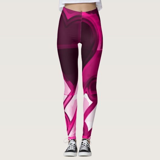 Verrücktes Patchwork Purpur レギンス (正面)