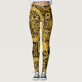 Versace Barocco MRHNVRLデザインパターン。バロック レギンス