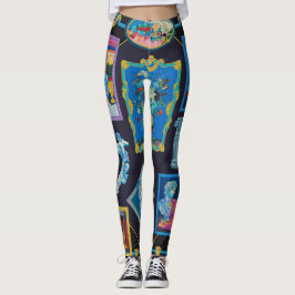 Versace picassoコレクションパターンレギンス レギンス