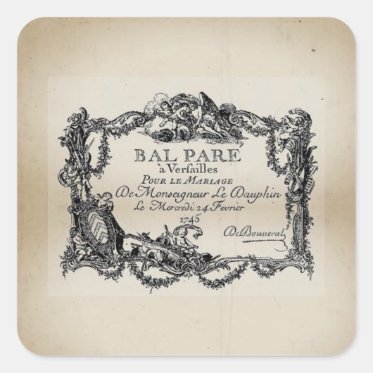 Versailles – baroque – shabby chic スクエアシール (正面)