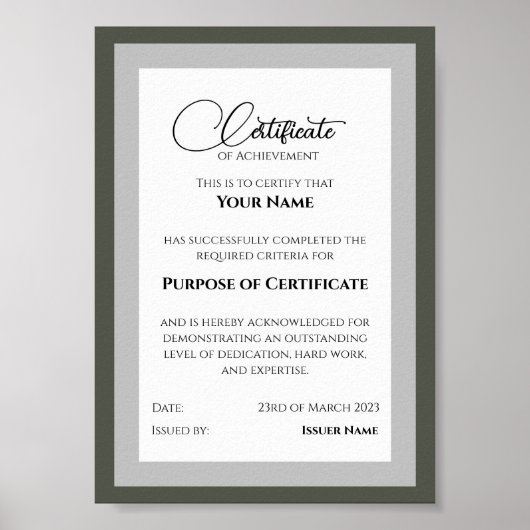 Versatile Achievement Certificate Template ポスター (正面)
