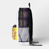 versatile backpack with a unique emoji pocket  プリントバックパック (右)