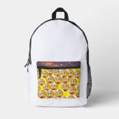 versatile backpack with a unique emoji pocket  プリントバックパック (正面)