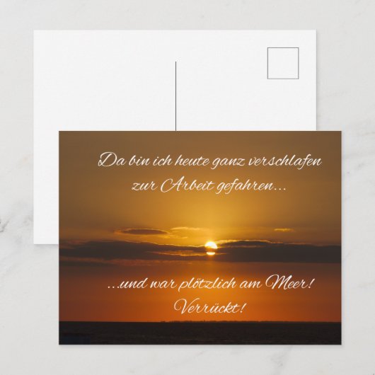 Verschlafen zur Arbeit - und plötzlich am Meer?!? ポストカード (正面/裏面)