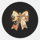 Verse Bible Coquette Christian Jesus Bow Patchwork ラウンドシール (正面)