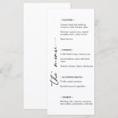 Verticaのミニマル結婚リストブラック&ホワイトのメニュー メニュー (正面/裏面)