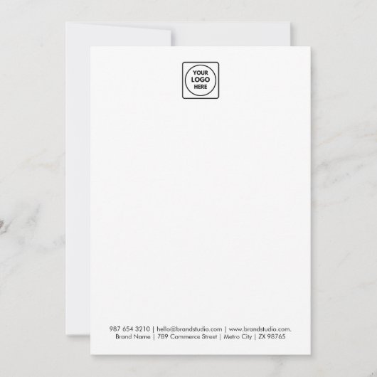 Vertical 5x7 Logo Branded Note Card ノートカード (正面)