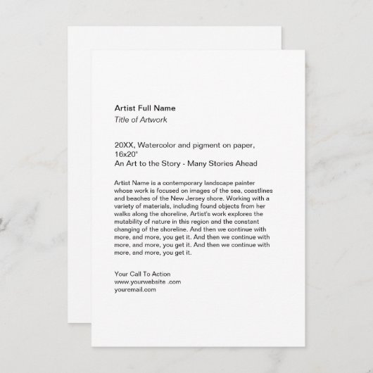 Vertical Artwork Exhibition Art Show Placards シーズンカード (正面/裏面)