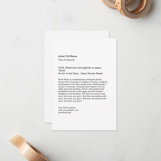 Vertical Artwork Exhibition Art Show Placards ノートカード (正面/裏面インサイチュ)