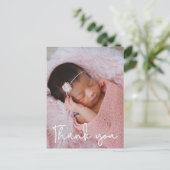 Vertical Baby Girl誕生Photo Thank You ポストカード (スタンド正面)
