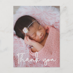 Vertical Baby Girl誕生Photo Thank You ポストカード