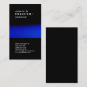 Vertical Black Blue Trend Consultant Business Card 名刺 (正面/裏面)
