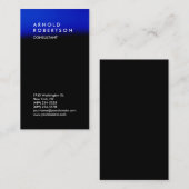 Vertical Black Blue Trend Consultant Business Card 名刺 (正面/裏面)