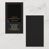 Vertical Black Gray Consultant Business Card 名刺 (正面/裏面)