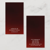 Vertical Dark スタイリッシュ Red Consultant名刺 名刺 (正面/裏面)