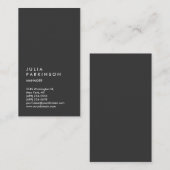 Vertical Dark Grayトレンディーマネージャのコンサルタント 名刺 (正面/裏面)