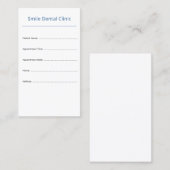 Vertical Dental Appointment Card Clean Design 予約カード (正面/裏面)