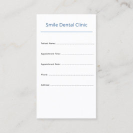 Vertical Dental Appointment Card Clean Design 予約カード