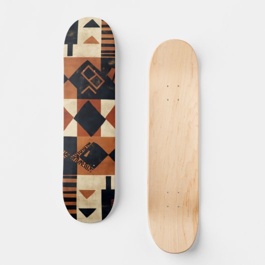 Vertical design with African elements スケートボード (正面)
