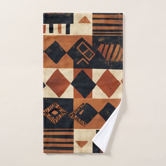 Vertical design with African elements バスタオルセット (ハンドタオル)