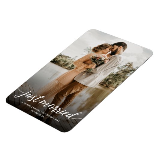 Vertical Elopmentたった今結婚しました結婚の写真 マグネット (左側)