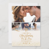 Vertical First Christmas 4 Photo Layout シーズンカード (正面)