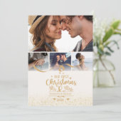 Vertical First Christmas 4 Photo Layout シーズンカード (スタンド正面)