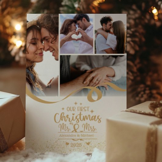 Vertical First Christmas 5 Photo Layout シーズンカード